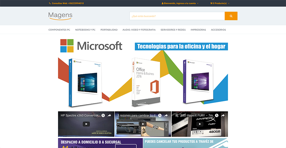 magens e-commerce site