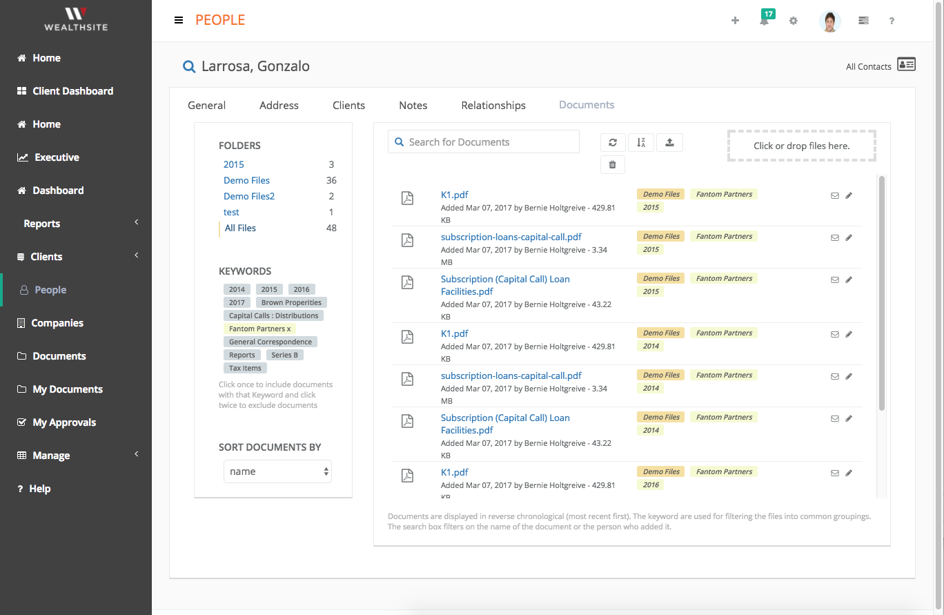 wealthsite screenshot