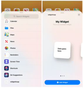 Widgets - React Native - ios